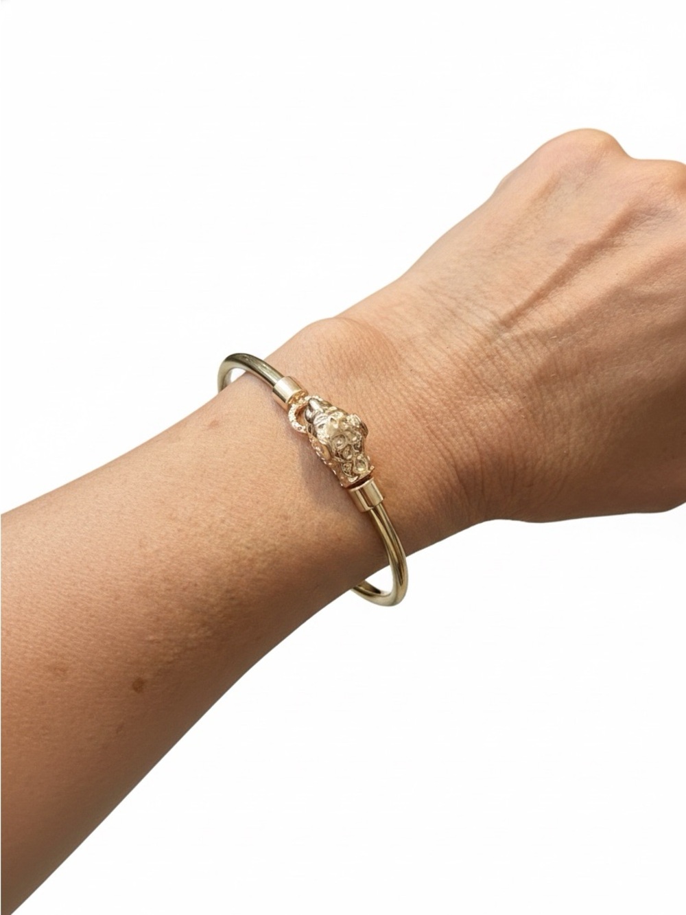 Effy Rose Gold Plated Panther Head Hinged Bangle Bracelet 7” - Picture 2 of 2